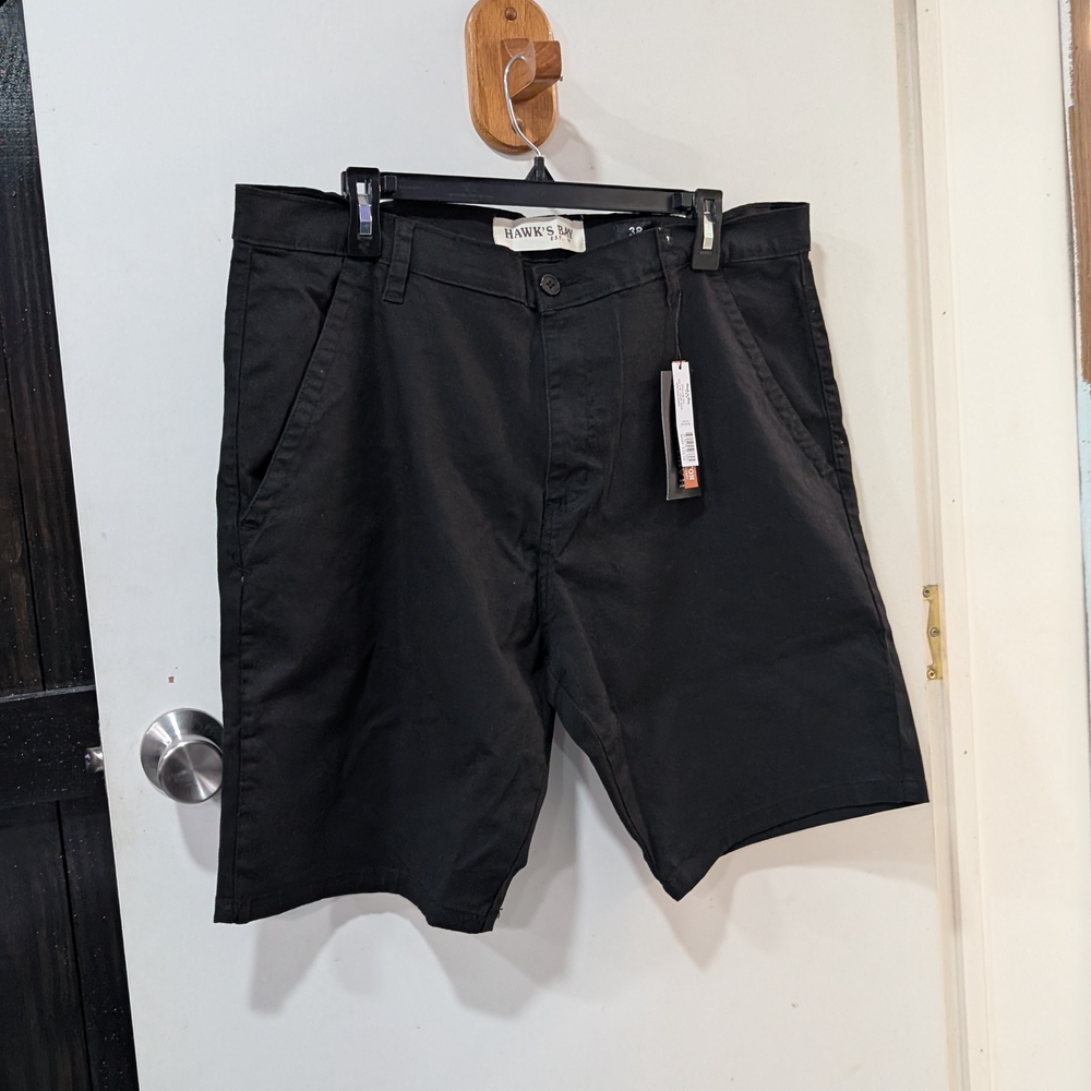Black Flex Cotton Stretch Men's Chino Shorts